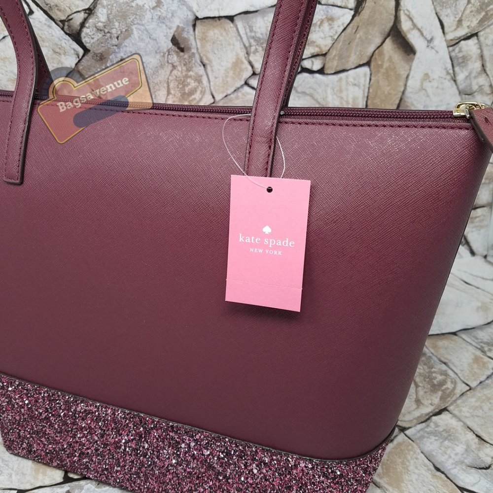 #bagsavenue Glitter Penny Greta Court Cherrywood Kate Spade FAST SHIPPING - Picture 13 of 15